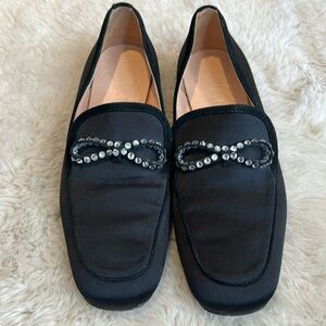 J Crew Loafers Black Embellishments SZ 9.5